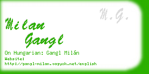 milan gangl business card